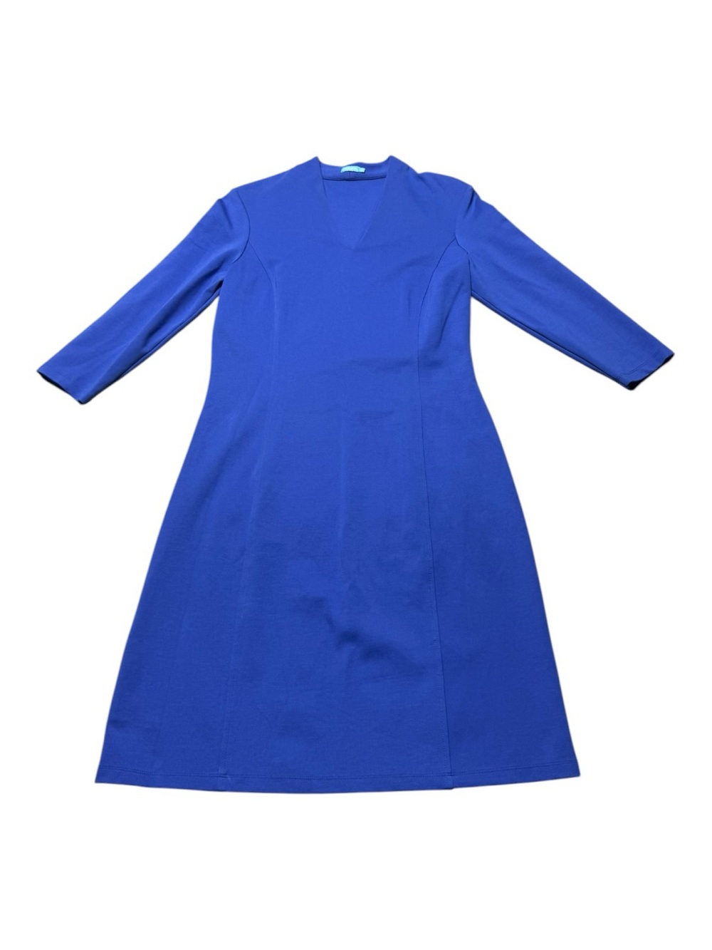J. McLaughlin Women’s Medium Royal Blue Shift knit Dress knee length 3/4 sleeve